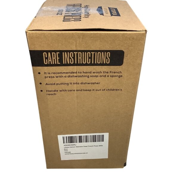 Utopia Kitchen 50 Oz Stainless Steel French Press Coffee & Tea Maker Light Blue - Picture 6 of 6